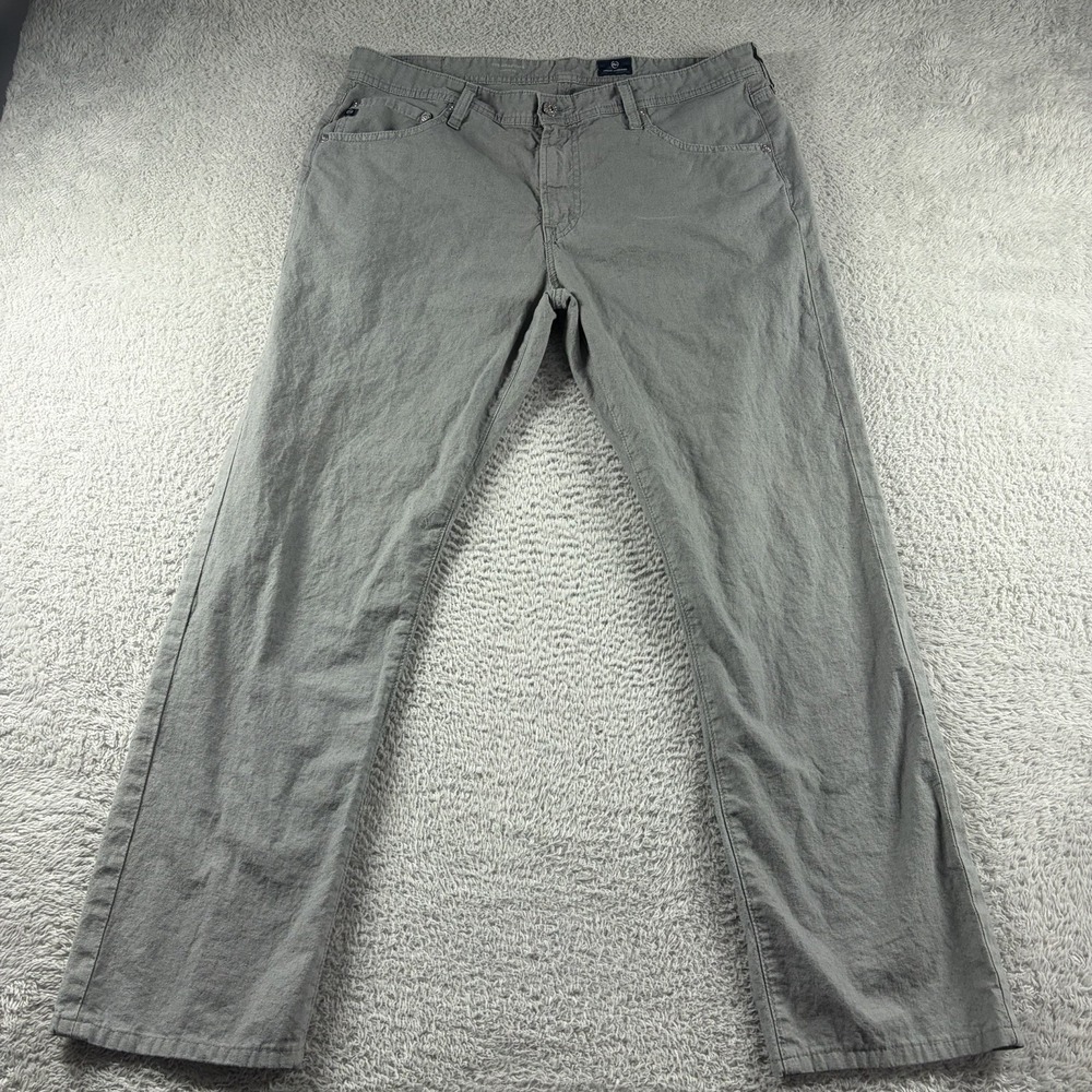 Adriano Goldschmied The Graduate  Linen Blend Pants Gray Mens 36x34 Lightweight